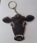 Smoky Dark Gray Cow Keychain