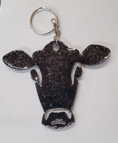 Black Cow Keychain