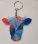 Red, White & Blue Steer Keychain