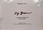 CJ Brown "Thanks 2 You" Notecard