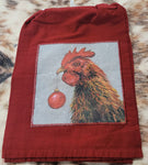 Dish Towel-Rooster With Red Christmas Ball
