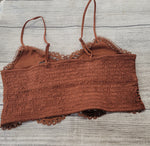 Cinnamon Crochet Lace Trim Bralette