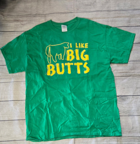 Steer I Like Big Butts Tee-Green