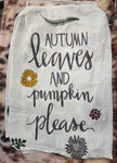 Dish Towel-Autumn Leaves & Pumpkins