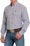 Cinch Men's Blue/Red/Cream Plaid Shirt