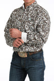 Cinch Men's White Paisley Shirt