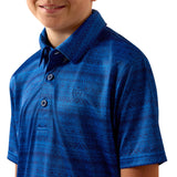 Ariat Youth Boy's Blue Quartz Tribal Striped Print Polo