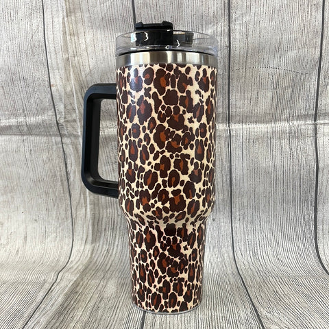 Brown Leopard 40 oz Tumbler