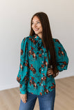 Turquoise Howdy Bucking Horse Shirt