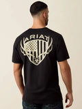 ARIAT EUROMOUNT PATRIOT BLACK - MENS TEE - 10079498
