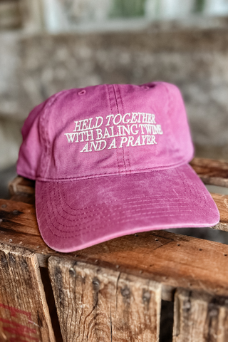 Baling Twine Dad Cap-Burgundy
