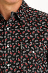 Cinch Men's Modern Fit Black Paisley Print Shirt