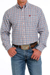 Cinch Men's Blue/Red/Cream Plaid Shirt