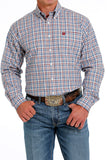 Cinch Men's Blue/Red/Cream Plaid Shirt