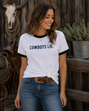 Cowboys Lie Graphic Ringer Tee