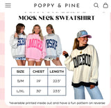 Poppy& Pine 2 Sided Worship Mock Neck Crew