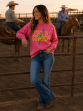 Cool it Cowboy Sweatshirt- Neon Pink
