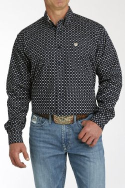 Cinch Men's Navy Geo Print Shirt