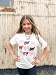 Cream Cattle & Bows Tee