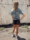 Risen Mid Rise Black Denim Shorts