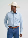 Wrangler Men's Blue Stripe Snap Shirt
