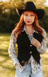 Lucky and Blessed Black Denim Vest