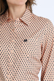 Cinch Peach Geo Print Shirt