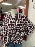 Plum & White Flowered Top