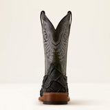Riverside Wide Square Toe Cowboy Boot in BLACK BASS PRINT|BAYOU BLACK