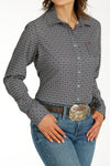 Cinch Women's Blue Geo Print Shirt