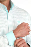 Cinch Men's White Striped Tencel Shirt