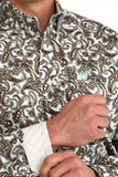 Cinch Men's White Paisley Shirt