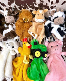 Assorted Farm Animals Lovey Blanket
