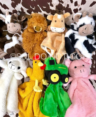 Assorted Farm Animals Lovey Blanket
