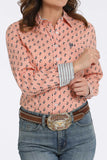 Cinch Women’s Orange Palm Tree Print Shirt