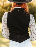 Lucky and Blessed Black Denim Vest