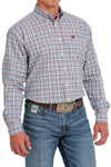 Cinch Men's Blue/Red/Cream Plaid Shirt