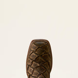 Riverside Wide Square Toe Cowboy Boot and in TAN BASS PRINT|LOCO BROWN