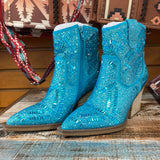 Very G Maze Sparkly Bootie-Turquoise