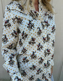 COTTON & RYE BUCKAROO BETTY LONG SLEEVE PEARL SNAP WESTERN SHIRT