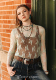 Lucky and Blessed Sage Lace Long Sleeve Top