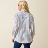 Ariat Women's Grace White Blossom Stripe Snap Shirt