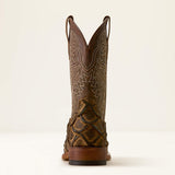 Riverside Wide Square Toe Cowboy Boot and in TAN BASS PRINT|LOCO BROWN