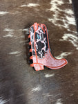 Cow Print Boot Hair Claw Clip