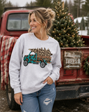 Turquoise Leopard Truck Crewneck