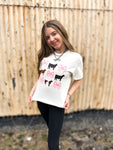 Cream Cattle & Bows Tee