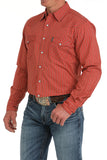 Cinch Men's Modern Fit Red Striped Shirt