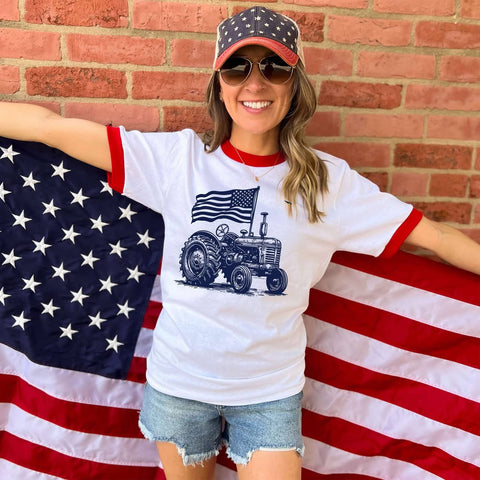Patriotic Tractor Graphic Tee