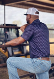 Cowboy Casual Men’s Diamond Print Polo