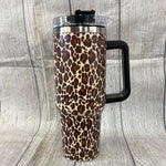 Brown Leopard 40 oz Tumbler